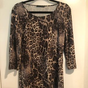 Brown animal print tunic